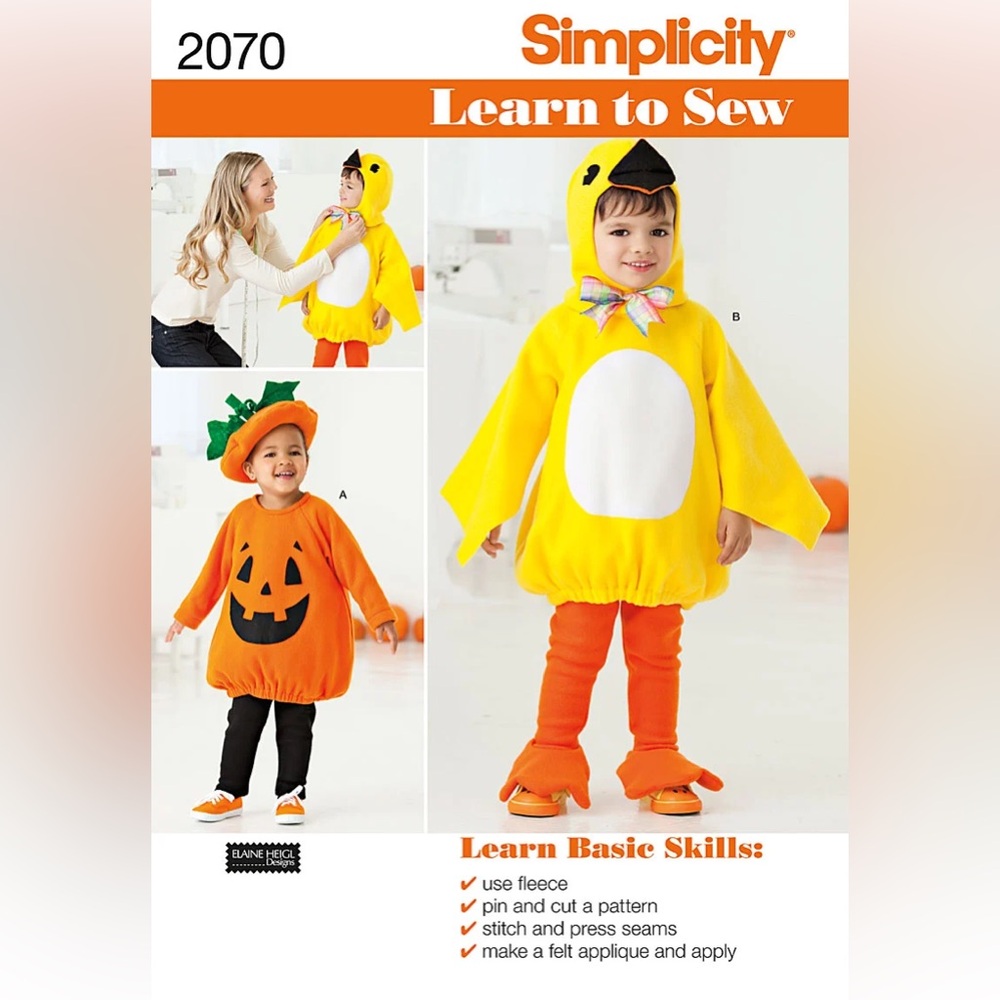 🪡 Simplicity Toddler Costumes Sewing Pattern 2070